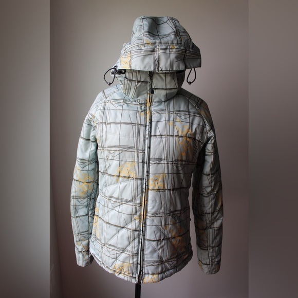 Women's e408 Ski & Snow Jacket in Blue with Yellow Flowers - Size M - Picture 13 of 16